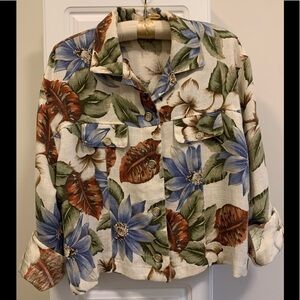 Vtg Tofy floral flax blend boxy jacket
